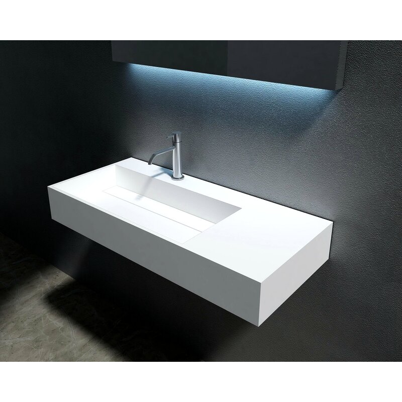 Boyter Stone 35" Rectangular Wall Mount Bathroom Sink & Reviews Joss